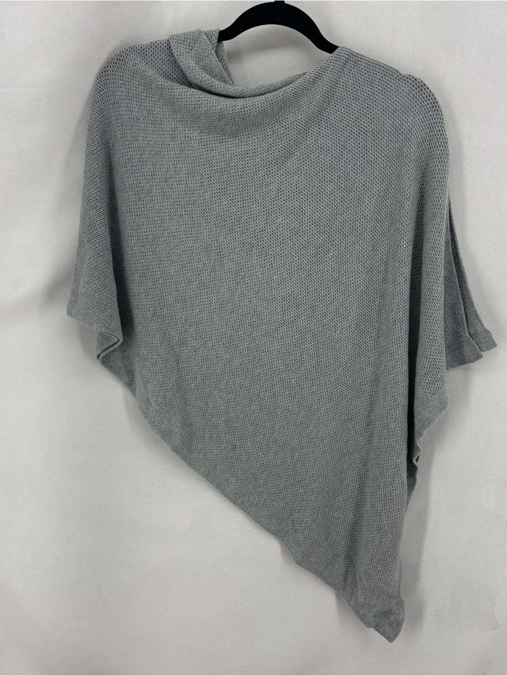 Quince Cashmere Blend Knit Poncho Sweater Gray One Size pullover top